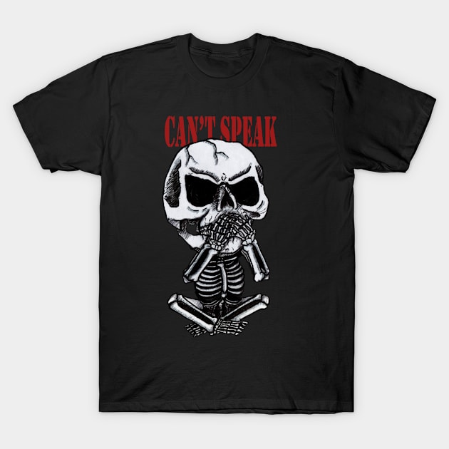 Can't Speak Skull T-Shirt by debonaart